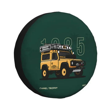 Custom Camel Trophy Logo Tire Cover 4WD 4x4 RV Spare Wheel Protector 14" 15" 16" 17" Inch