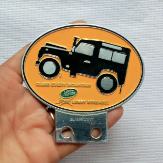 Classic Landrover Series Metal Badge  "Climb every mountain"