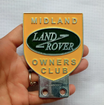 Classic Landrover Series Metal Badge  "Landrover Midland Owners Club"