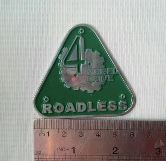 Classic Landrover Series Metal Badge  "Landrover roadless"