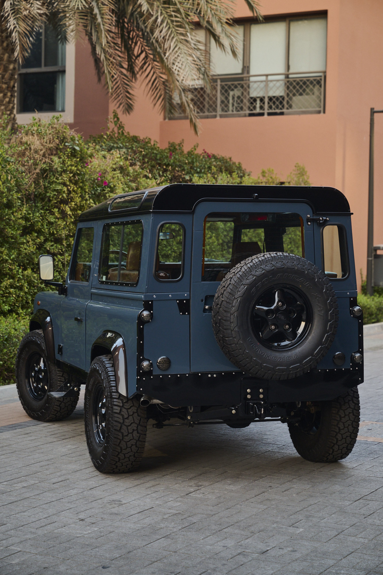 Blue Defender rear view